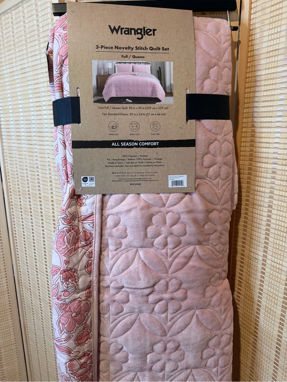 Wrangler Pink Floral Novelty Stitch Quilt Set